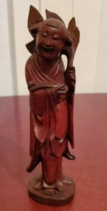 lot 20 image: Wood Hand Carved Asian Figurine