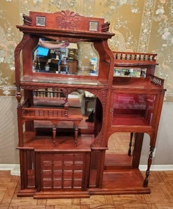 lot 2 image: Victorian Style Etagere Secretary