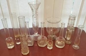 lot 206 image: Collection of Glass and Crystal Vases