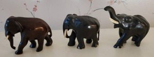 lot 188 image: Three Carved Elephants