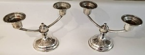 lot 308 image: Weighted 925 Candle Sticks
