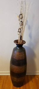 lot 330 image: Large Metal Vase Dcor