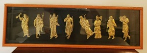 lot 348 image: Framed Brass Asian Style Sculptures