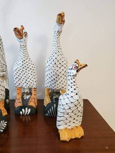 lot 354 image: Collection of Five Hand Carved  Bird Figurines