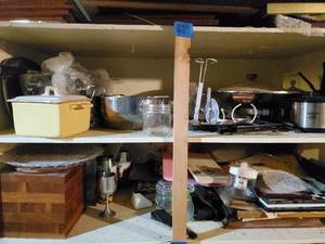lot 418 image: Contents of Basement Shelves