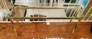 lot 58 image: Brass and Glass Accent Table