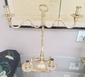 lot 91 image: Adjustable Brass Candelabra