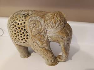 lot 116 image: Carved Stone Elephant