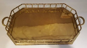 lot 129 image: Asian Style Brass Tray