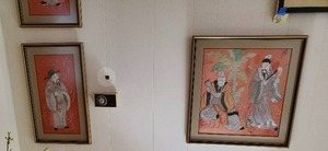 lot 158 image: Collection of Framed Embroidered Artworks