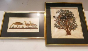 lot 174 image: Framed Papyrus Original Artwork