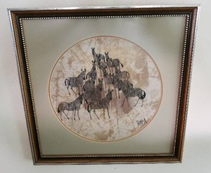 lot 280 image: Framed Batik Style Tapestry