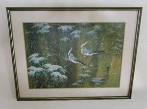 lot 286 image: Framed Asian Style Print of Birds