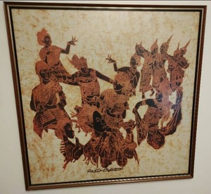 lot 304 image: Large Framed Textile Art