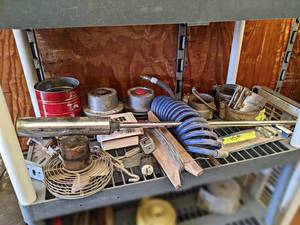 lot 33 image: Lot of Assorted Semi-Truck Parts and More - Hub Covers, Cable Tower, Wheel Nuts etc.