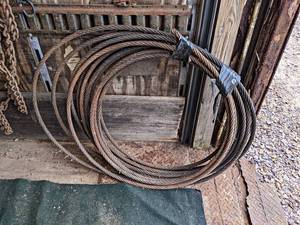 lot 41 image: Roll of Steel Cable - About 58 Diameter - Spool is about 27 Diameter - NO SHIPPING