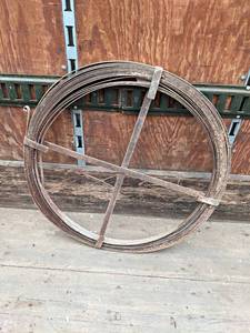 lot 65 image: Large Steel Fishtape - Spool Diameter is about 32 - NO SHIPPING