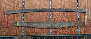 lot 72 image: Pair of Antique 2-Man Saws - 70 Long & 60 Long - NO SHIPPING