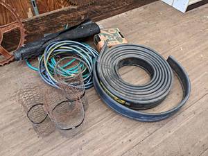 lot 76 image: Lot of Landscaping Supplies - Hose, Lawn Edging, Fabric and More - NO SHIPPING