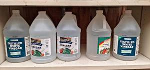 lot 87 image: Lot of (5) Gallons of Vinegar - 3 are expired, good for cleaning or weed control - NO SHIPPING