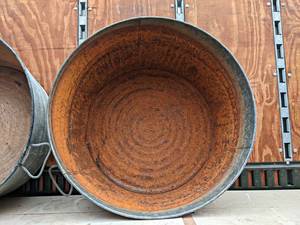 lot 94 image: Vintage Galvanized Tub - About 22 Diameter and 11 Deep - NO SHIPPING