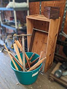 lot 98 image: Lot of Wood Crates, Spindles and more - NO SHIPPING