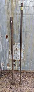 lot 102 image: Pair of Solid Steel Prybars - Tallest is about 52 Tall - NO SHIPPING