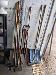 lot 100 image: Lot of Shovels, Rake and More - NO SHIPPING