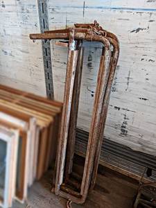 lot 111 image: Lot of (4) Vintage Cow Stanchions - NO SHIPPING