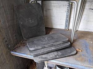 lot 114 image: (4) John Deere Planter Lids - About 22 x 15 Each