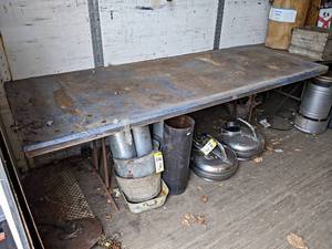 lot 119 image: Folding Table - About 96 x 36 x 30 - NO SHIPPING - Table ONLY, NO Contents