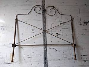 lot 120 image: Antique Iron Bed Headboard - Overall about 54 Wide x 50 Tall - NO SHIPPING