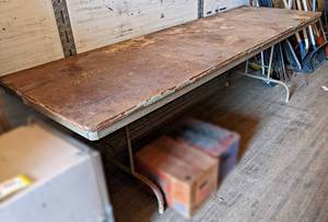 lot 132 image: Folding Table - About 96 x 30 x 29 - NO SHIPPING