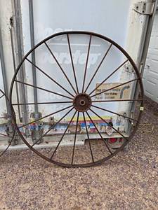 lot 163 image: Large Antique Steel Wheel - About 55 Diameter x 2 Wide - NO SHIPPING