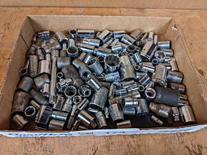 lot 174 image: Large Lot of Assorted Sockets - Craftsman, Pro-Mate, Husky, Wright and More