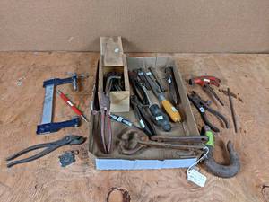 lot 175 image: Vintage Tools, Hog Ring Puller, Ringer Pliers and More