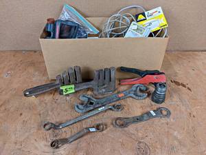lot 183 image: Large Lot of Misc. Hardware, Tools, TRASCO Chain Wrench and More