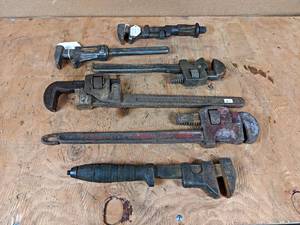lot 197 image: Lot of Pipe and Monkey Wrenches - Trimont IH and More