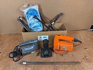 lot 204 image: Pair of Jigsaws, Tools and More