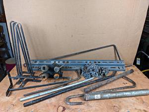 lot 218 image: Tool Holder, Meat Hook, Bars, Hydraulic Quick Connect and More - NO SHIPPING