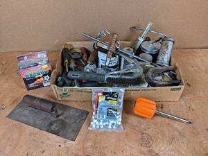 lot 225 image: Large Lot of Assorted Hand Tools and Hardware