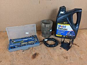lot 230 image: Mobil 15w-40 Oil (34 Full), Socket Set, Impact Sockets and More - NO SHIPPPING