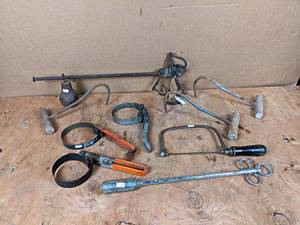 lot 235 image: Antique Balance Scale, Hay Hooks, tools and More