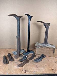 lot 237 image: Antique Shoe Cobblers Stands and Forms - NO SHIPPING