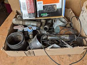 lot 281 image: Lot of Assorted Pipe Fittings, Hardware and More - NO SHIPPING