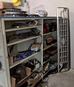 lot 290 image: Contents of Shelves - Hubcaps and Auto Parts - Shelves NOT Included - NO SHIPPING