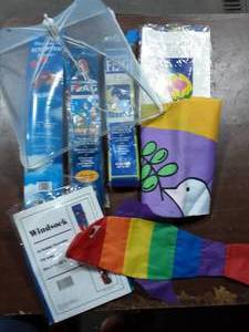 Lot Of Decorative Garden Flags, Windsocks, Food Tent
