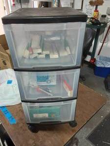 3-Drawer On Wheels With Contents