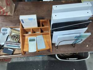 Desk Organizers, Texas Instuments 30X Calculator, Binders, Paper, Misc