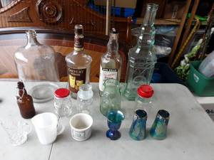 Lot Of Bottles & Decorative Glass